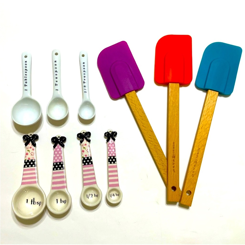 Kitchen Tools 2 Sets of Ceramic Measuring Spoons Nordic Ware Spatulas